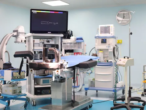 An endoscopy stack and monitor in a procedure room