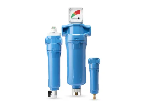 Coalescing filters of different sizes side by side